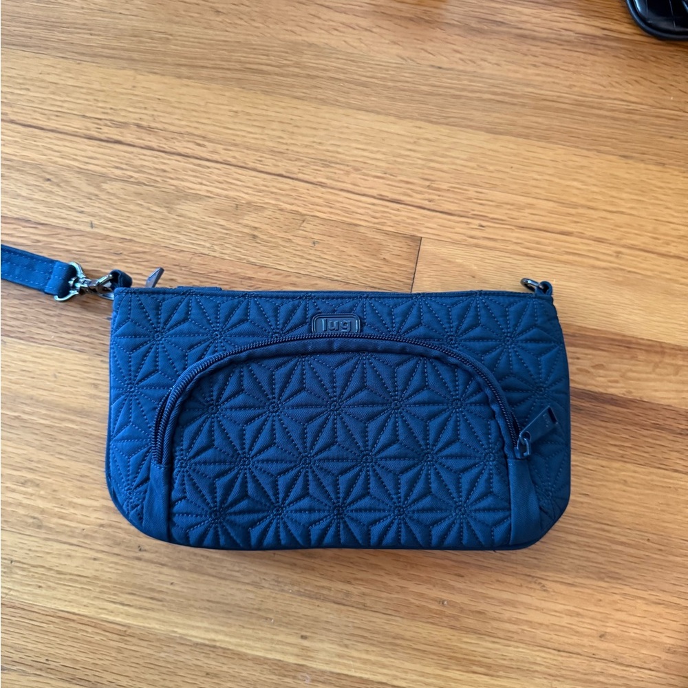 Lug Quilted Blue Crossbody Bag